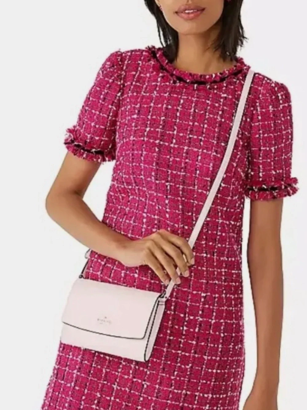 Kate Spade Perry Saffiano Leather Chalk Pink Crossbody Bag